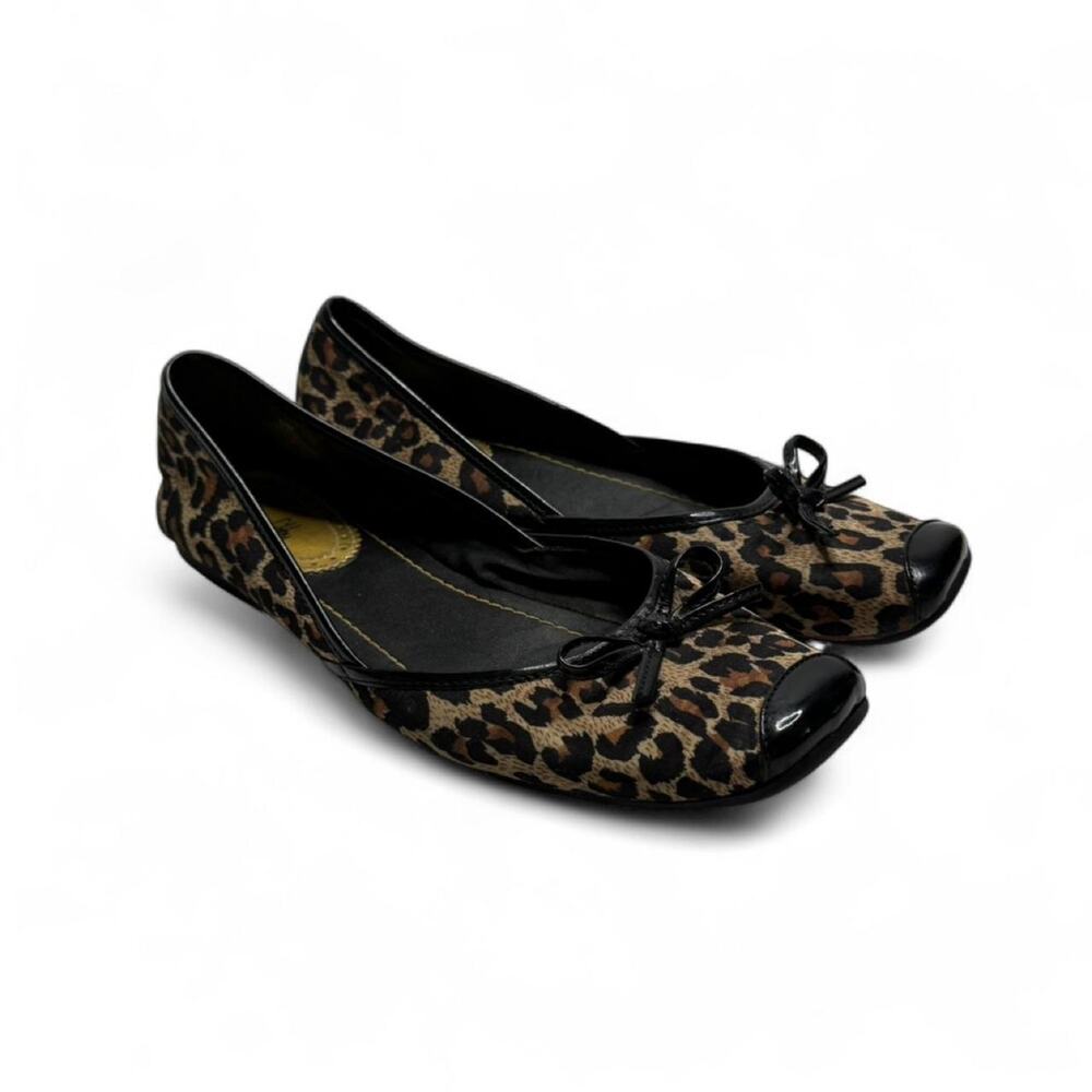 Sam & Libby Square Toe Leopard Print Ballet Flats women’s size 8 1/2